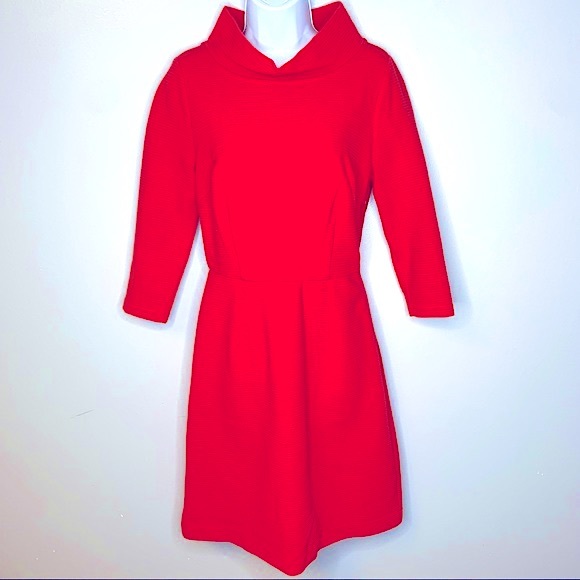 Boden Ribbed Zoe Ponte Dress Red Pepper size 6R - Picture 2 of 13